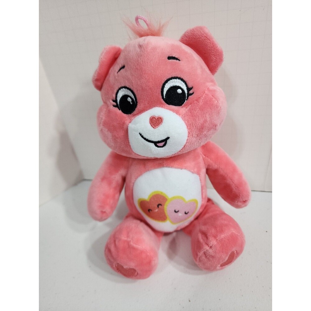 Care Bears" Love A Lot Bear" Pink Hearts Plush Stuffed Animal Basic Fun 2022